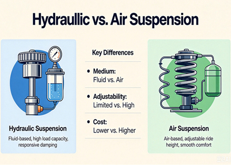 Suspensão hidráulica versus suspensão a ar: qual oferece uma condução mais suave?