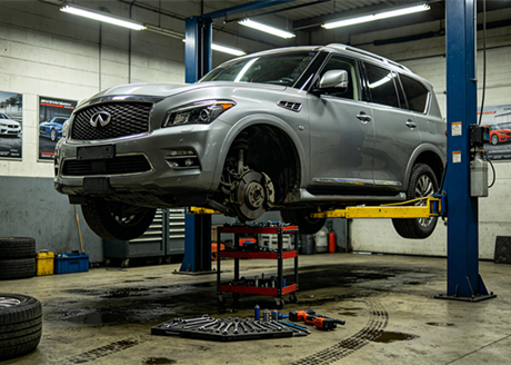 Infiniti QX80 Inspeção e reparo. Qual é a condição do chassi?